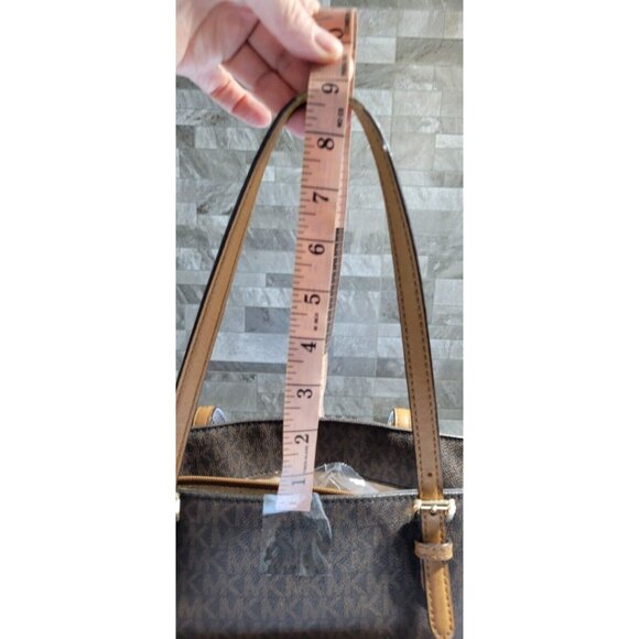 Michael Kors Jet Set Logo Pocket Brown Medium Tote Bag- - Picture 15 of 15